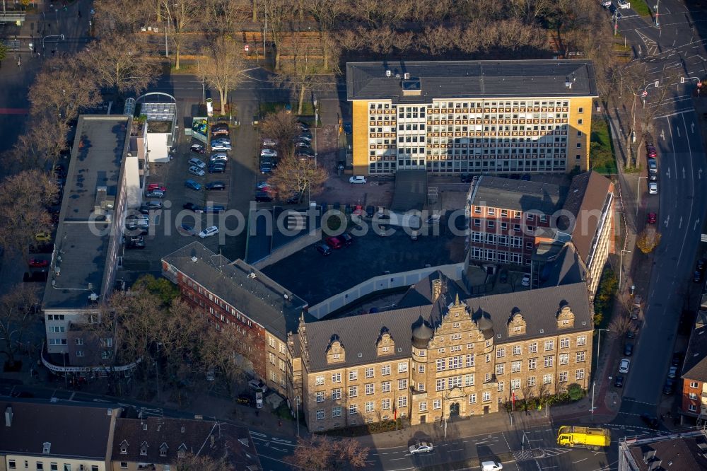 Oberhausen from above - Building complex of the administrative court on Poststrasse of Oberhausen in the state of North Rhine-Westphalia