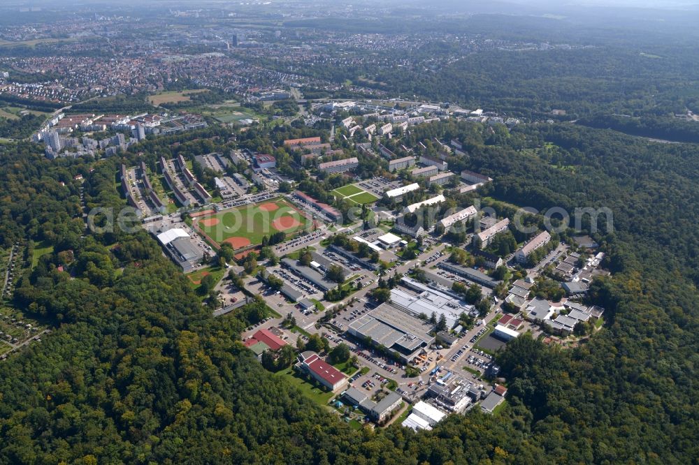 Aerial photograph Stuttgart - Building complex of the US Army - military Patch barracks in Stuttgart in the state Baden-Wuerttemberg