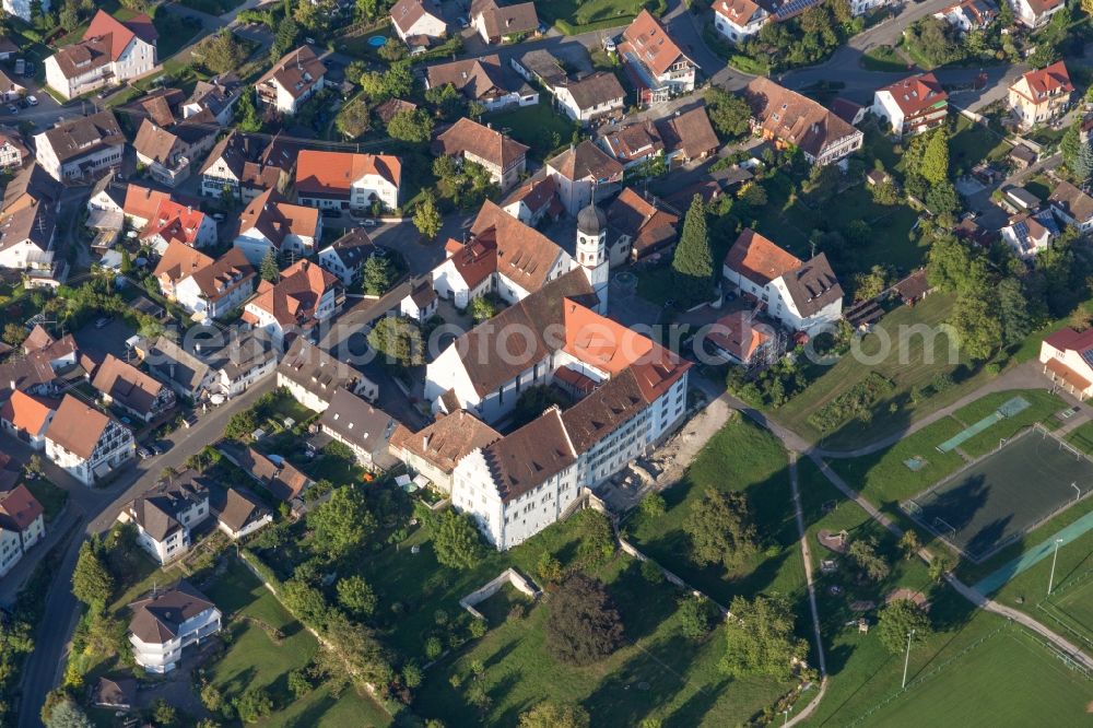 Aerial photograph Öhningen - Complex of buildings of the monastery Augustiner Chorherrenstift in Oehningen in the state Baden-Wuerttemberg, Germany