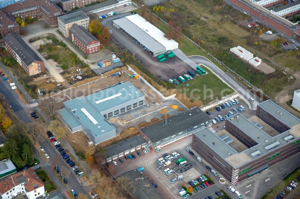 Bochum from the bird's eye view: Building complex of the police in Bochum in the state North Rhine-Westphalia