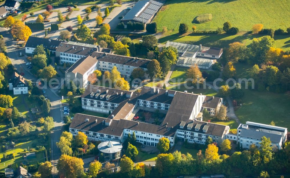 Bestwig from above - Complex of buildings of the monastery nuns of the holy Maria Magdalena including a high school in Bestwig in the state North Rhine-Westphalia