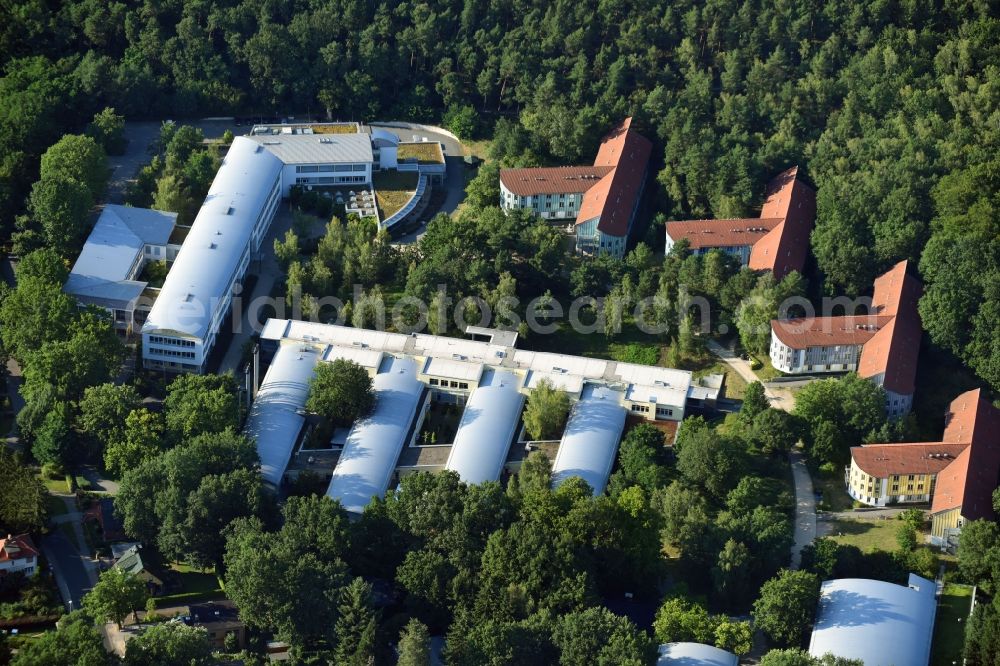 Potsdam from the bird's eye view: Building complex of the Berufsbildungswerk im Oberlinhaus gGmbH at Steinstrasse in Potsdam, Brandenburg, Germany