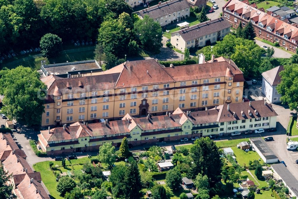 Lahr/Schwarzwald from the bird's eye view: Building complex of the Vocational School Badische Malerfachschule in Lahr/Schwarzwald in the state Baden-Wuerttemberg, Germany