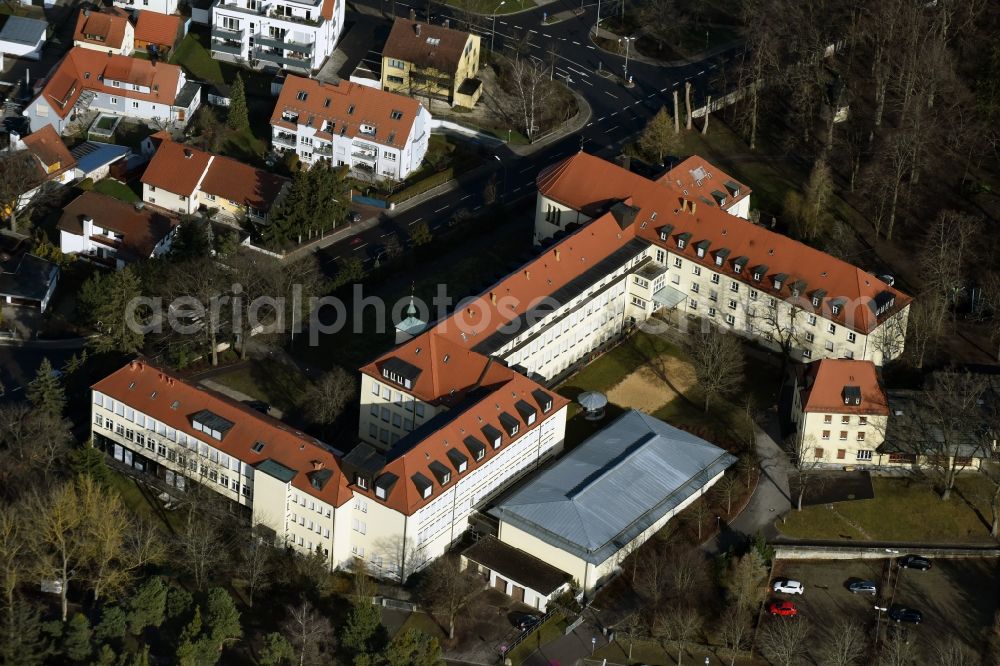 Aerial image Neumarkt in der Oberpfalz - Building complex of the Vocational School Berufliche Schulen Haus St. Marien gemeinnuetzige GmbH on Badstrasse in Neumarkt in der Oberpfalz in the state Bavaria