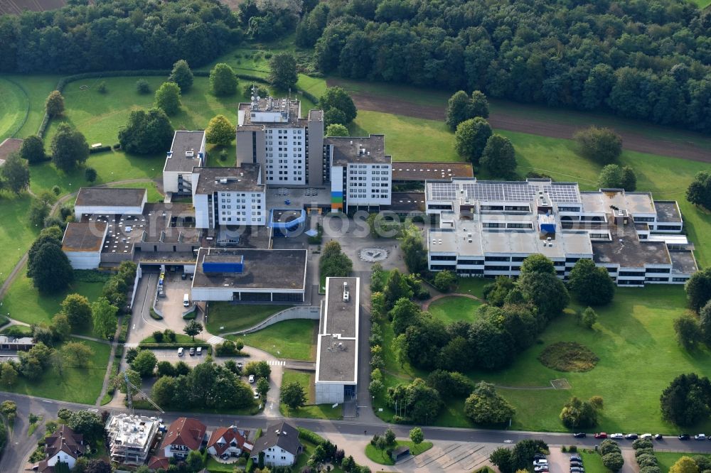 Aerial image Vallendar - Building complex of the Vocational School CJD Berufsfoerderungswerk Koblenz on Sebastian-Kneipp-Strasse in Vallendar in the state Rhineland-Palatinate, Germany