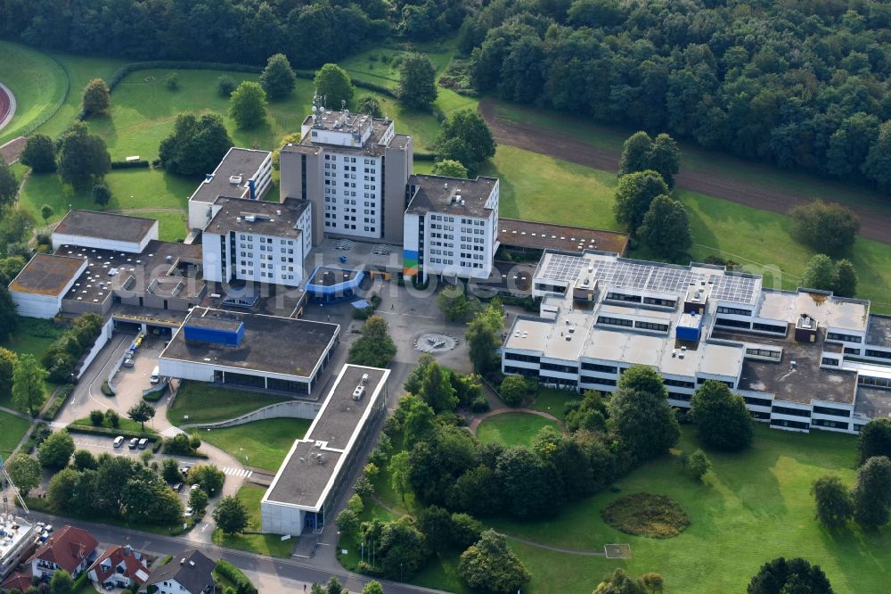 Aerial photograph Vallendar - Building complex of the Vocational School CJD Berufsfoerderungswerk Koblenz on Sebastian-Kneipp-Strasse in Vallendar in the state Rhineland-Palatinate, Germany