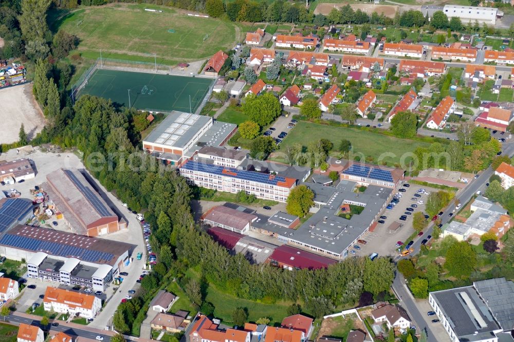 Duderstadt from above - Building complex of the Vocational School in Duderstadt in the state Niedersachsen, Germany