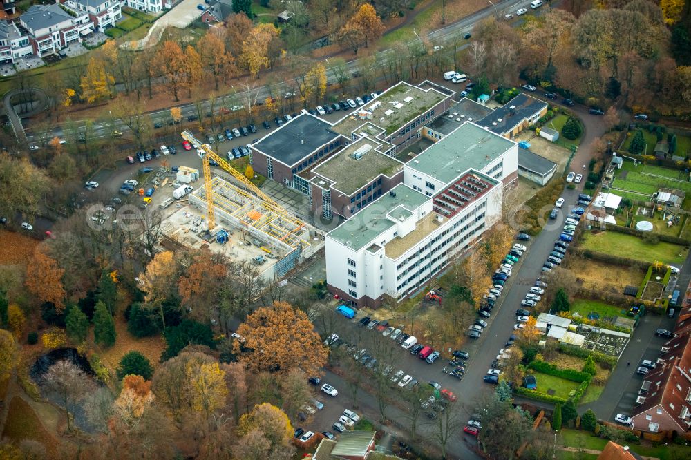 Aerial image Werne - Building complex of the Vocational School Freiherr-vom-Stein Berufskolleg on street Becklohhof in Werne at Ruhrgebiet in the state North Rhine-Westphalia, Germany