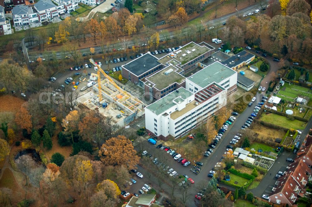 Aerial photograph Werne - Building complex of the Vocational School Freiherr-vom-Stein Berufskolleg on street Becklohhof in Werne at Ruhrgebiet in the state North Rhine-Westphalia, Germany