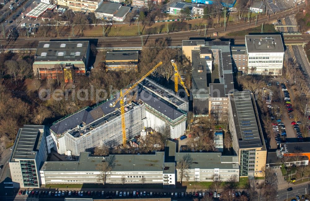 Dortmund from the bird's eye view: Building complex of the Vocational School Konrad-Klepping-Berufskolleg Geschwister-Scholl-Strasse in the district Innenstadt-West in Dortmund in the state North Rhine-Westphalia