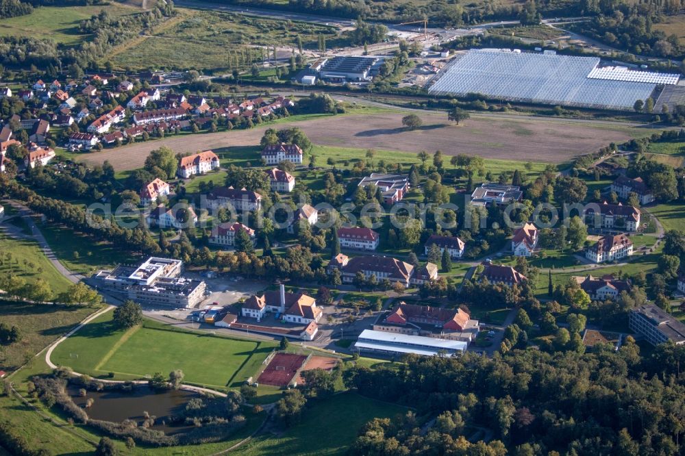 Aerial photograph Reichenau - Building complex of the Vocational School IB Medizinische Akademie - Schule fuer Ergotherapie in the district Waldsiedlung in Reichenau in the state Baden-Wuerttemberg, Germany