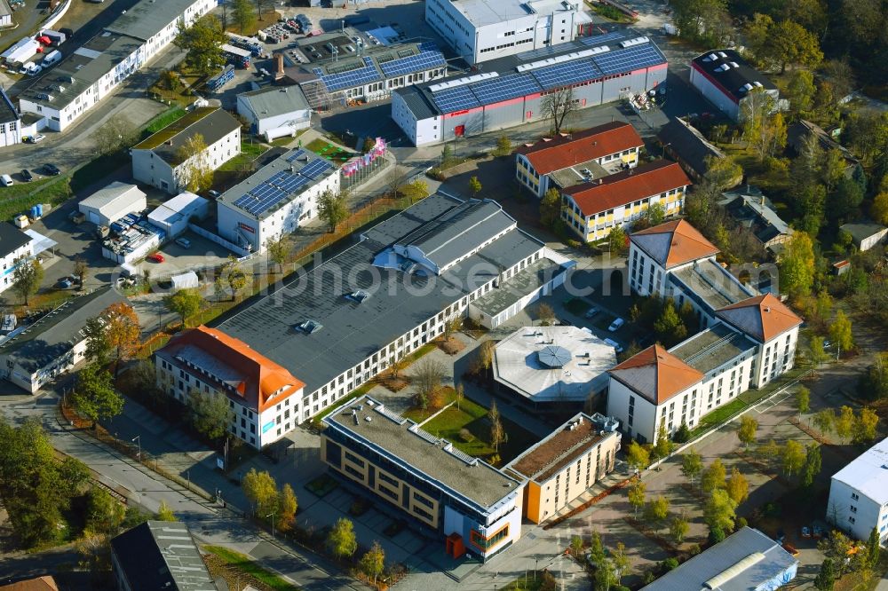 Aerial image Dresden - Building complex of the Vocational School njumii on Lagerplatz in the district Albertstadt in Dresden in the state Saxony, Germany