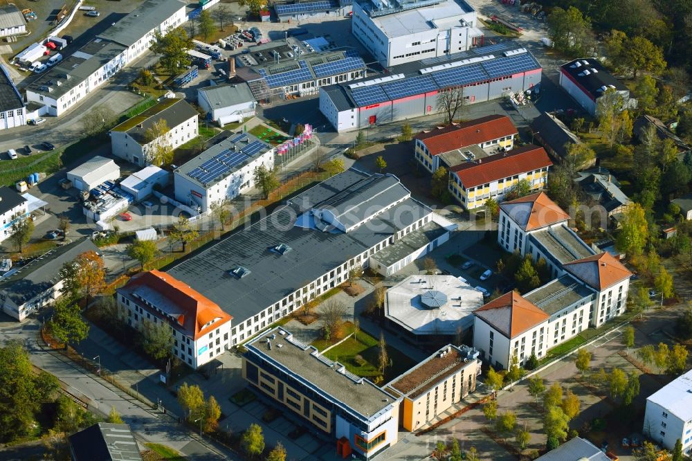 Aerial photograph Dresden - Building complex of the Vocational School njumii on Lagerplatz in the district Albertstadt in Dresden in the state Saxony, Germany