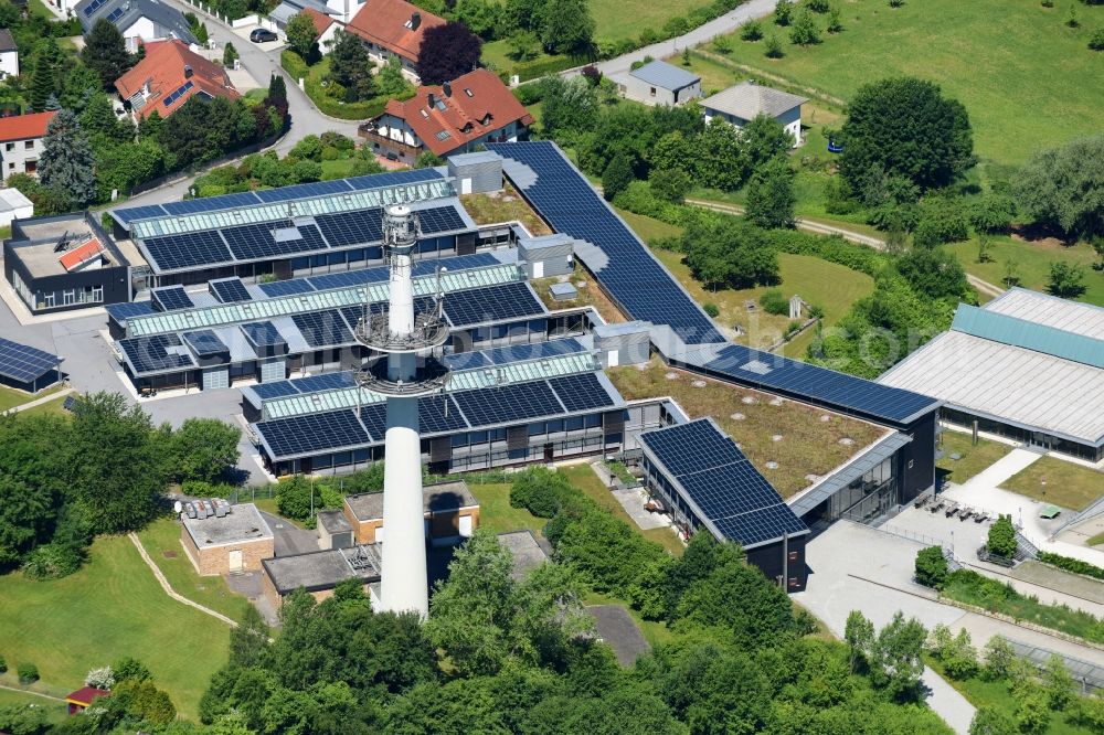 Passau from the bird's eye view: Building complex of the Vocational School - Staatliche Berufsschule Karl-Peter-Obermaier-Schule Am Fernsehturm in the district Haidenhof in Passau in the state Bavaria, Germany