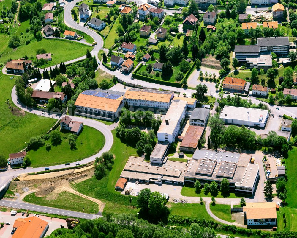 Aerial image Waldkirchen - Building complex of the vocational school State Vocational School Center Waldkirchen in Waldkirchen in the state Bavaria, Germany