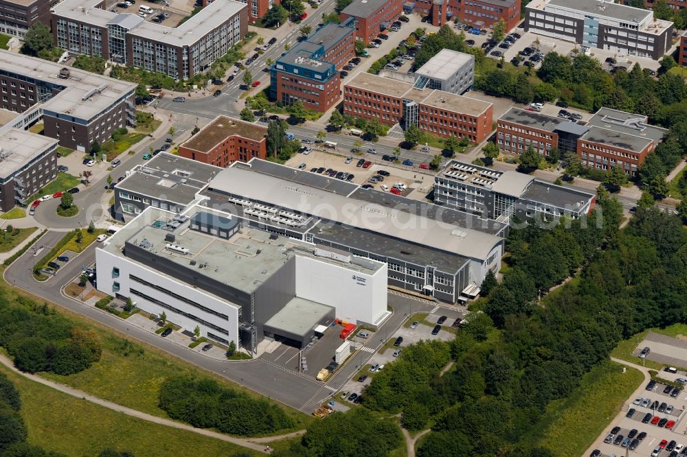 Aerial image Dortmund - Architectural complex of the Ecofis GmbH near Campus North of the technical university of Dortmund in North Rhine-Westphalia,