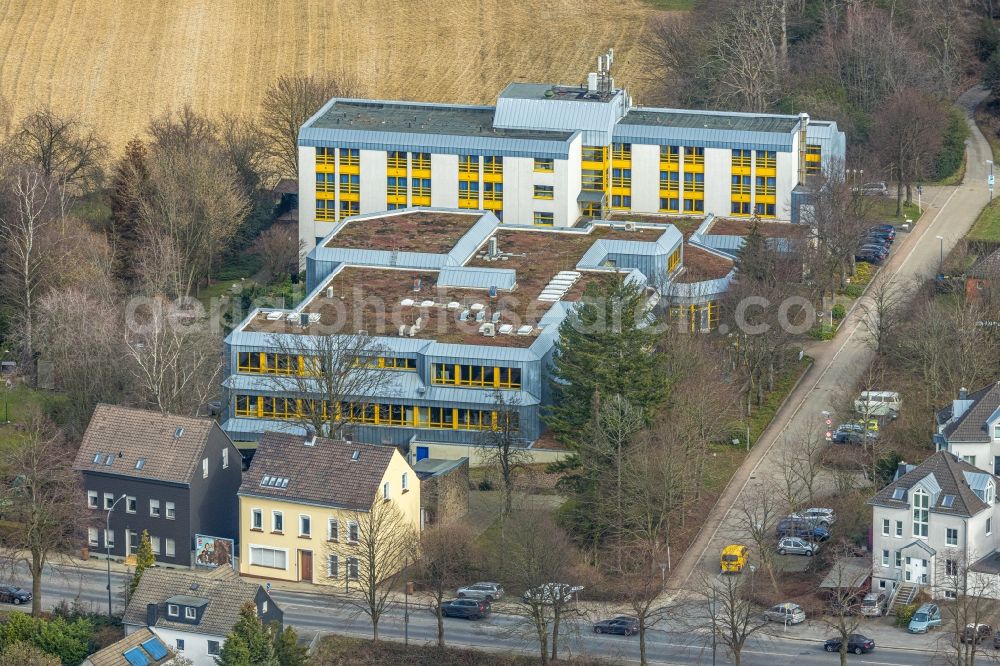 Heidhausen from above - Building complex of the further education and training center BEW - Das Bildungszentrum fuer die Ver- und Entsorgungswirtschaft gGmbH on Wimberstrasse in Heidhausen in the state North Rhine-Westphalia, Germany