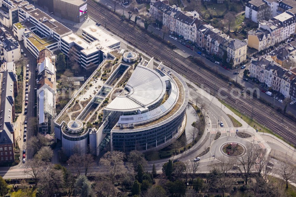 Bonn from above - Building complex of the education and training center Bonner Bonner Akademie Gesellschaft fuer DV- und Management Training, Bildung und Beratung mbH on the Rabin street in Bonn in the state North Rhine-Westphalia, Germany