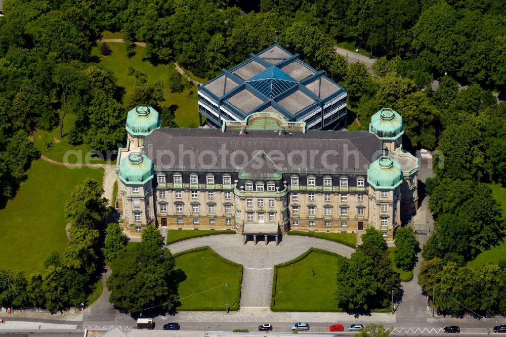 München from above - Building complex of the federal financial court (Bundesfinanzhof) on Ismaninger Strasse in Munich in the state of Bavaria