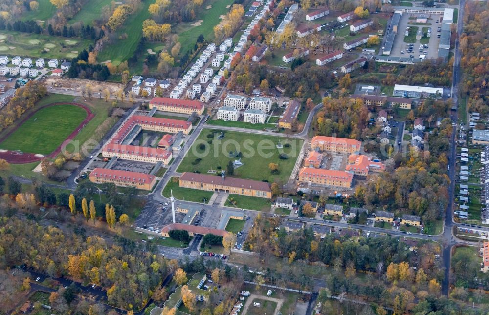 Aerial photograph Berlin - Building complex of the German army - Bundeswehr military barracks in Berlin, Germany