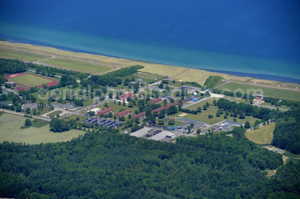 Aerial photograph Panker - Building complex of the German army - Bundeswehr military barracks Ausbildungszentrum Heeresflugabwehrtruppe in Todendorf in the state Schleswig-Holstein