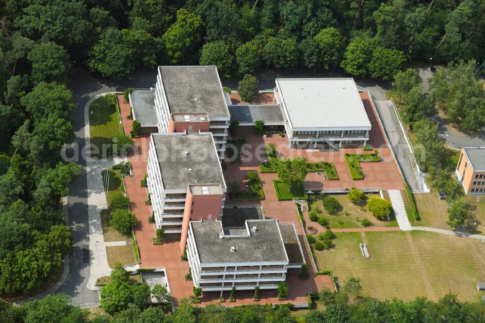 Karlsruhe from above - Building complex of the German army - Bundeswehr military barracks of Karriereberatung of Bundeswehr in Karlsruhe in the state Baden-Wurttemberg, Germany