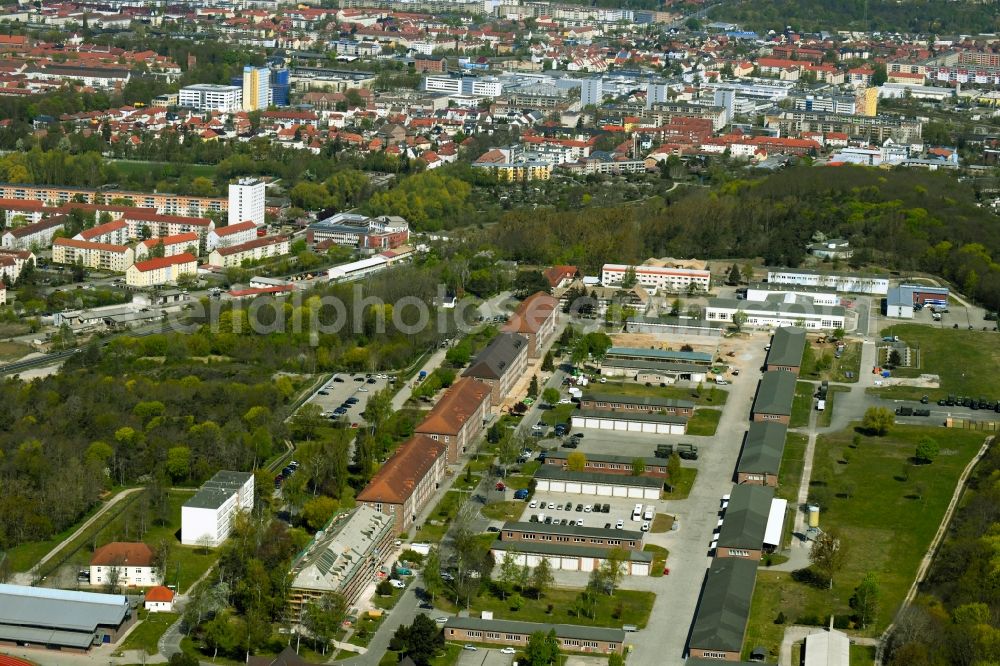 Aerial image Neubrandenburg - Building complex of the German army - Bundeswehr military barracks of Verbanof of Reservisten of Deutschen Bunofwehr e. V. in Neubrandenburg in the state Mecklenburg - Western Pomerania, Germany