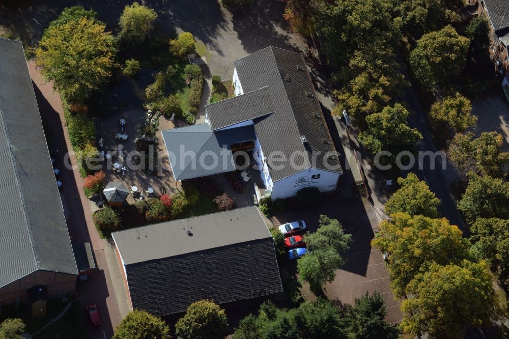 Aerial photograph Werneuchen - Complex of the hotel, restaurant and event barn Annenhof in Werneuchen in the state of Brandenburg. The complex is located on Freienwalder Street