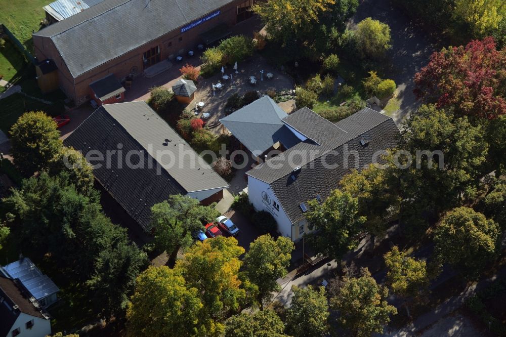 Aerial photograph Werneuchen - Complex of the hotel, restaurant and event barn Annenhof in Werneuchen in the state of Brandenburg. The complex is located on Freienwalder Street