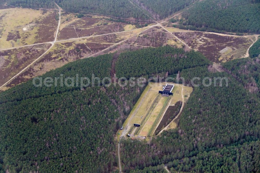 Doberlug-Kirchhain from above - Building complex of the German army - Bundeswehr military barracks ehem. Lausitz-Kaserne in Doberlug-Kirchhain in the state Brandenburg, Germany