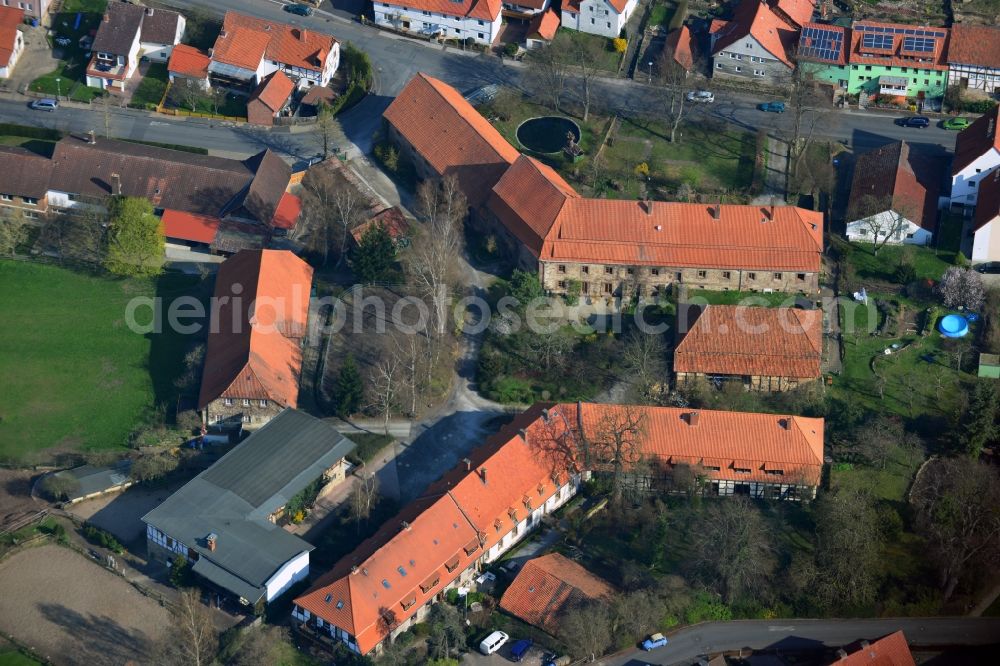 Bovenden OT Eddigehausen from above - View of the building complex of the former domesne Eddigehausen in Bovenden in the state of Lower Saxony