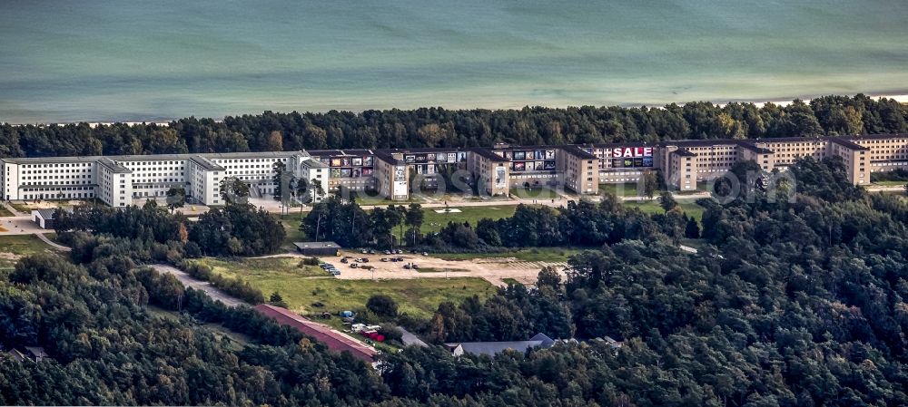 Aerial image Prora - Building complex of the former military barracks Koloss von Prora in Prora in the state Mecklenburg - Western Pomerania