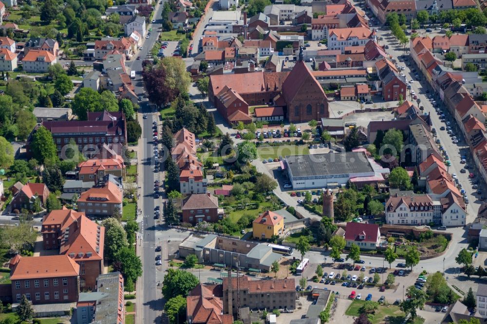 Aerial photograph Jüterbog - Building complex of the former monastery and today Kulturquartier in Jueterbog in the state Brandenburg, Germany