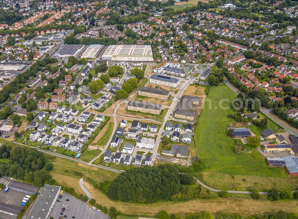 Aerial image Soest - Building complex of the former military barracks Adon- Kaserne on Meisinger Weg in Soest in the state North Rhine-Westphalia, Germany