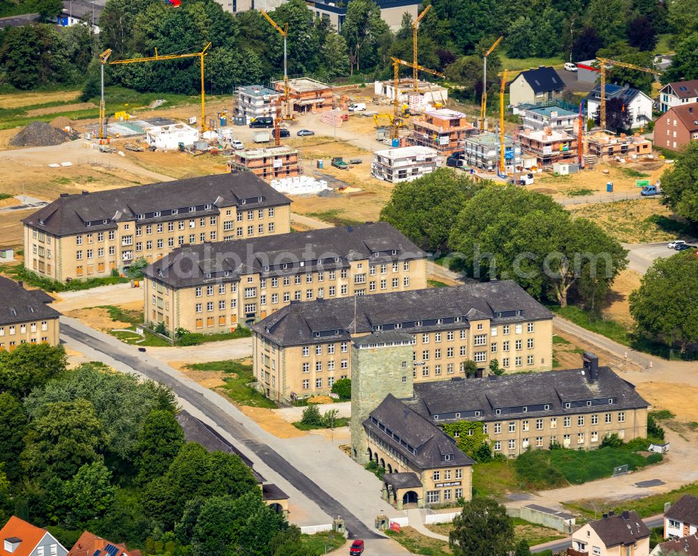 Aerial image Soest - Building complex of the former military barracks Adon- Kaserne on Meisinger Weg in Soest in the state North Rhine-Westphalia, Germany