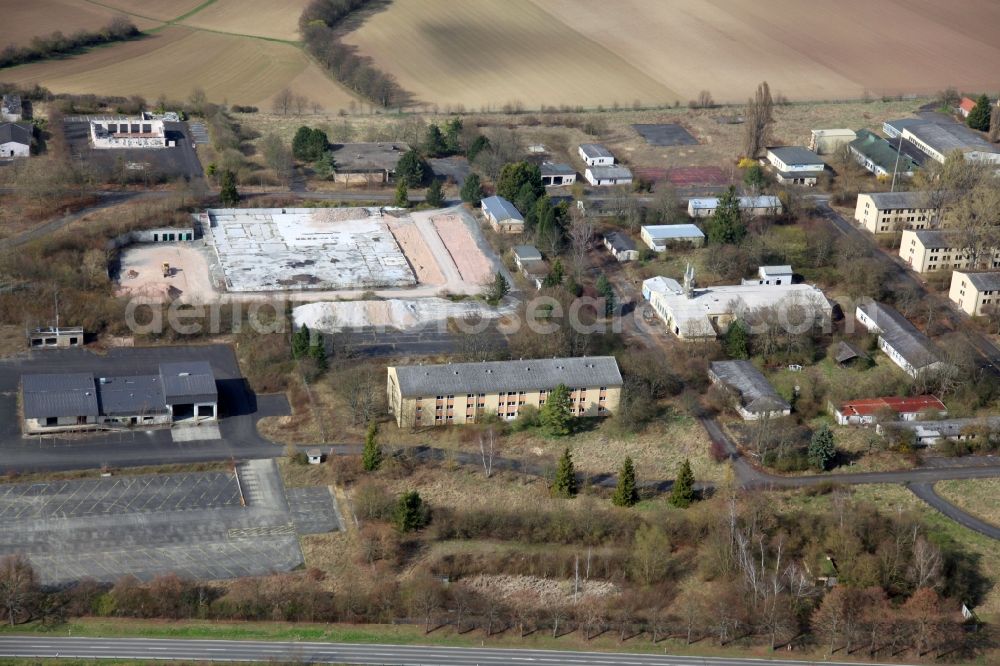 Aerial photograph Nierstein - Building complex of the former military barracks US Army Anderson Barracks Dexheim in Nierstein in the state Rhineland-Palatinate