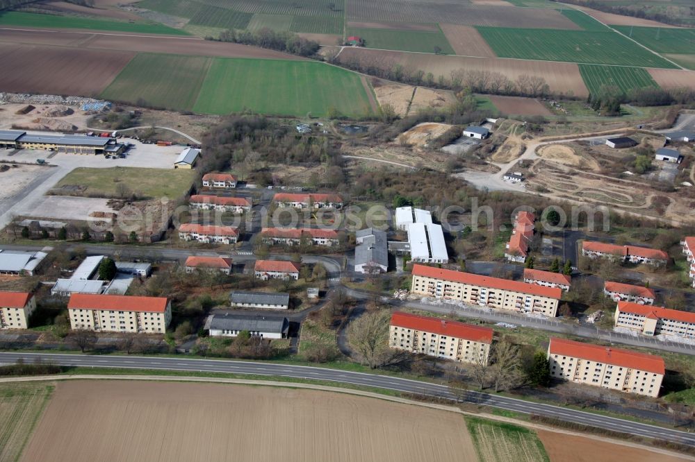 Nierstein from the bird's eye view: Building complex of the former military barracks US Army Anderson Barracks Dexheim in Nierstein in the state Rhineland-Palatinate