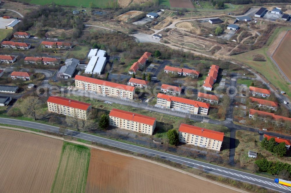 Aerial image Nierstein - Building complex of the former military barracks US Army Anderson Barracks Dexheim in Nierstein in the state Rhineland-Palatinate