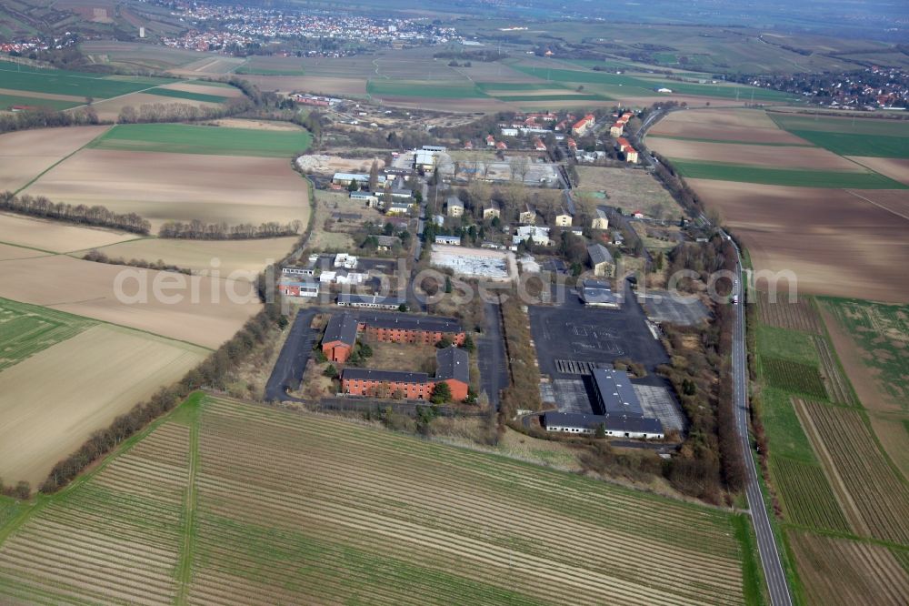 Aerial photograph Nierstein - Building complex of the former military barracks US Army Anderson Barracks Dexheim in Nierstein in the state Rhineland-Palatinate