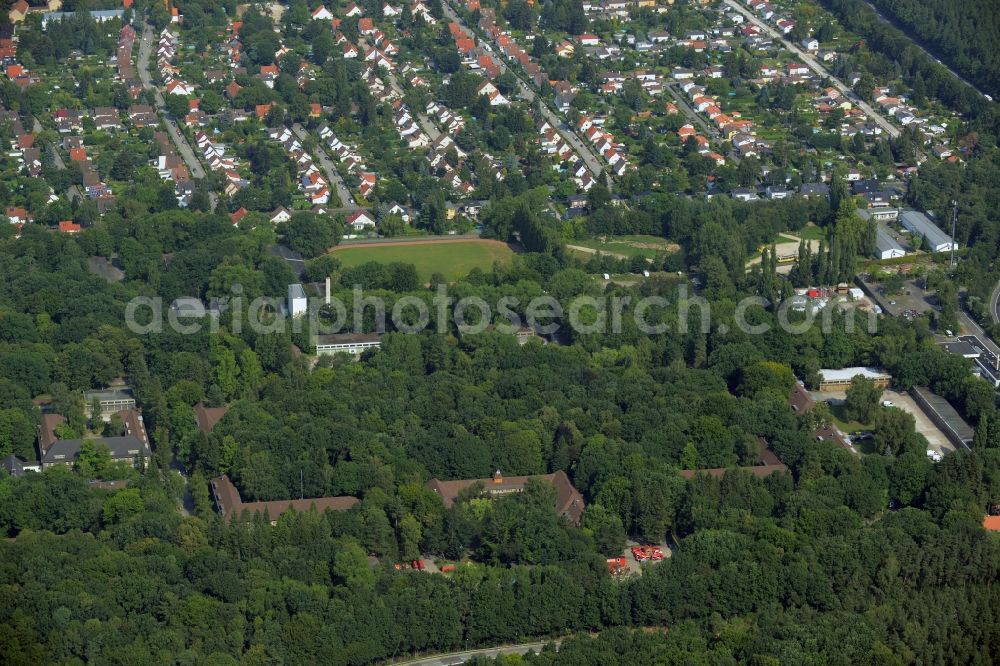 Aerial image Berlin, Heiligensee - Building complex of the former military barracks in Berlin, Heiligensee