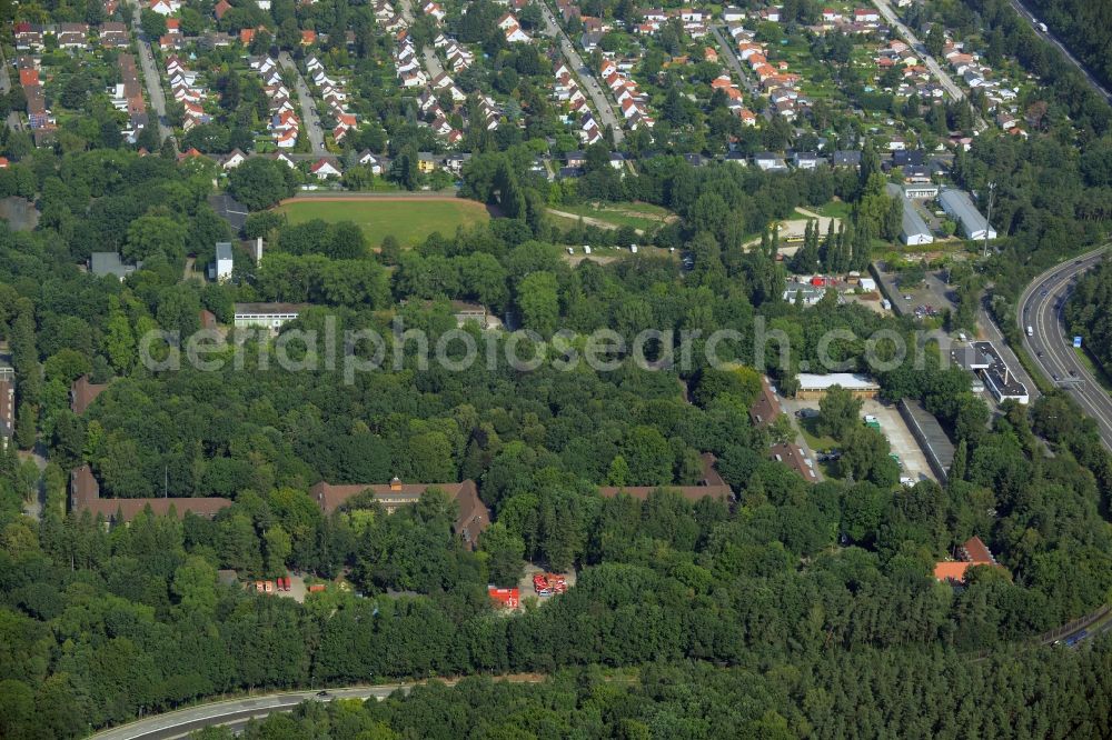 Berlin, Heiligensee from above - Building complex of the former military barracks in Berlin, Heiligensee