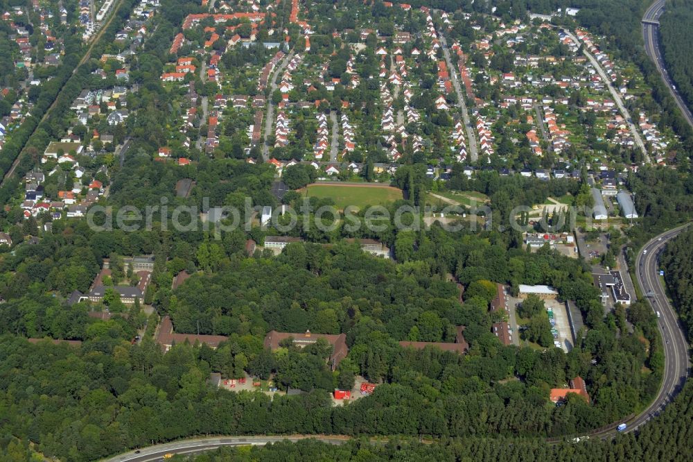 Berlin, Heiligensee from the bird's eye view: Building complex of the former military barracks in Berlin, Heiligensee