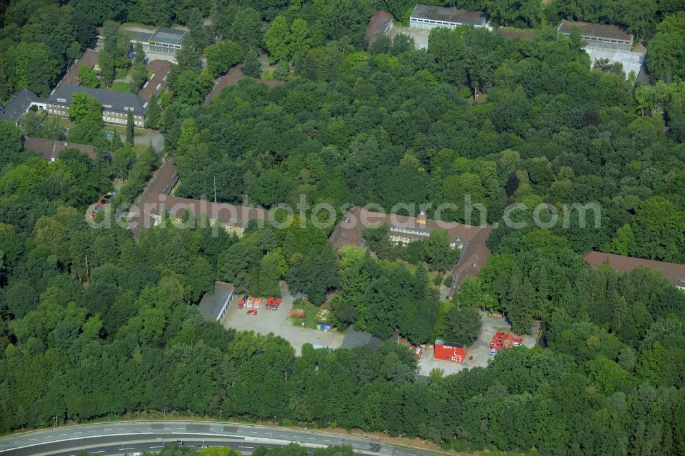 Aerial image Berlin, Heiligensee - Building complex of the former military barracks in Berlin, Heiligensee