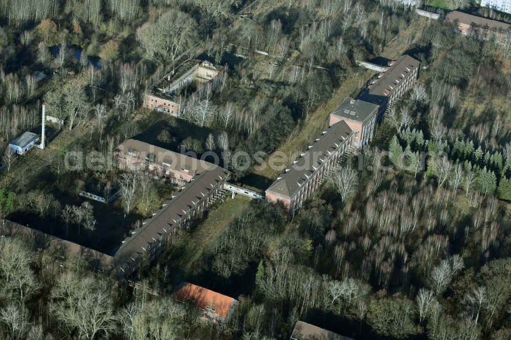 Bernau from the bird's eye view: Building complex of the former military barracks in Bernau bei Berlin in the state Brandenburg