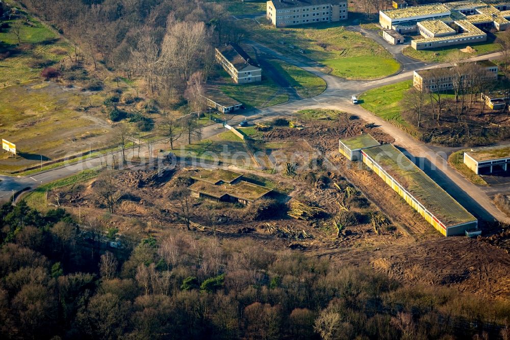 Emmerich am Rhein from the bird's eye view: Building complex of the former military barracks in Emmerich am Rhein in the state North Rhine-Westphalia