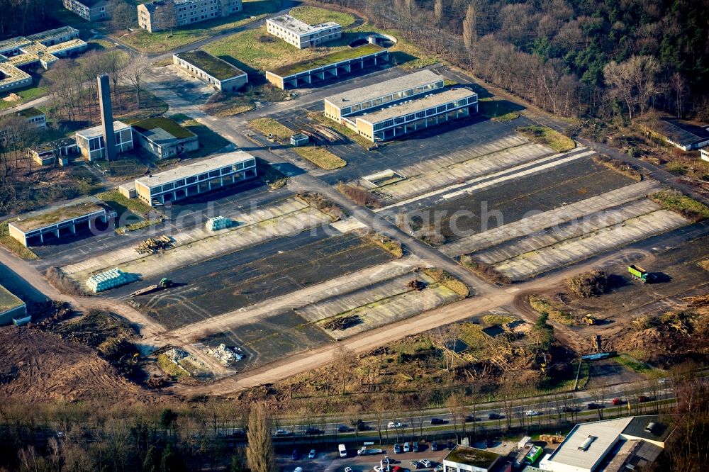 Aerial image Emmerich am Rhein - Building complex of the former military barracks in Emmerich am Rhein in the state North Rhine-Westphalia