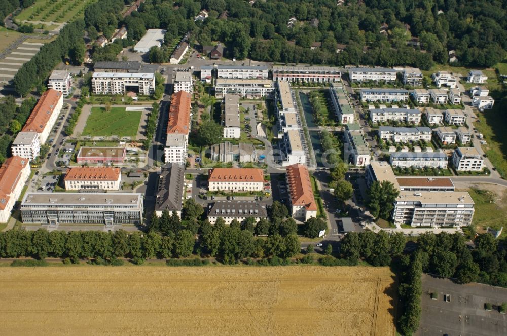 Köln from above - Building complex of the former military barracks and today's multi-family residential area in the district Lindenthal in Cologne in the state North Rhine-Westphalia, Germany