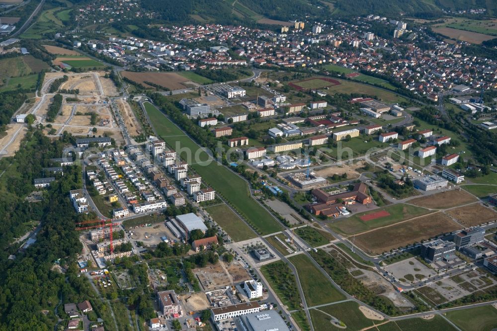 Aerial photograph Würzburg - Building complex of the former military barracks Leighton-Barracks in the district Frauenland in Wuerzburg in the state Bavaria, Germany