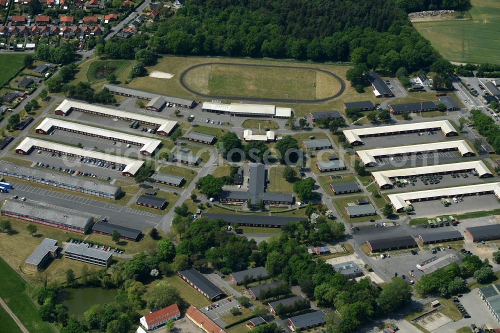 Ronne - Insel Bornholm from the bird's eye view: Building complex of the former military barracks in Ronne - Bornholm Island in Region Hovedstaden, Denmark