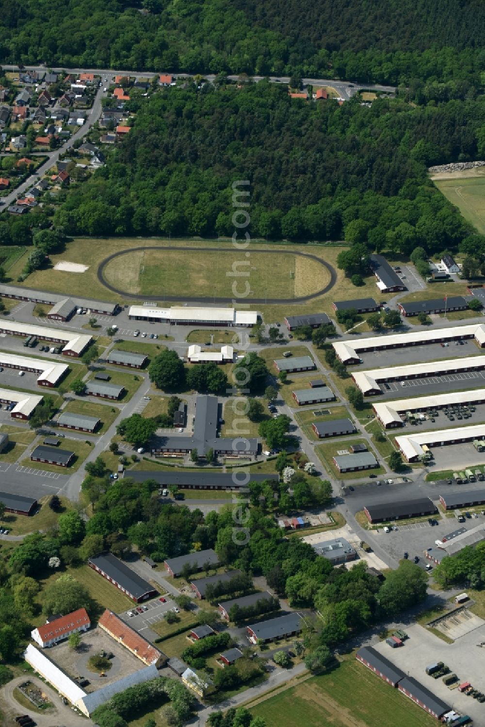 Aerial photograph Ronne - Insel Bornholm - Building complex of the former military barracks in Ronne - Bornholm Island in Region Hovedstaden, Denmark